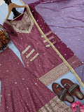 New Designer Party Wear & Festival Look Pure Printed Chinon Silk Top-Blouse & Palazzo With Dupatta set
