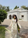 Latest Designer Heavy Pure Cameric Cotton Top Farshi Pant And Dupatta Set