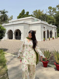 Latest Designer Heavy Pure Cameric Cotton Top Farshi Pant And Dupatta Set