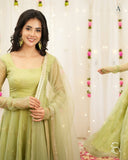 Designer Anarkali Suit In New Fancy Style With Tabby Organza With Bids Hand Work and Embroidery Work