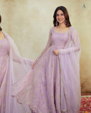 Designer Anarkali Suit In New Fancy Style With Tabby Organza With Bids Hand Work and Embroidery Work