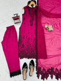 Roman silk with Soft Micro Inner Lining & Thread with Sequence work Salwar Kameez