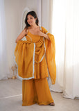 Latest Designer Crunchy Silk Top Bottom And Dpatta Set