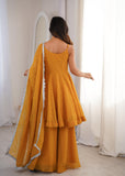 Latest Designer Crunchy Silk Top Bottom And Dpatta Set