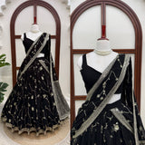 Latest Designer Foux Gorgette Party Wear Lehenga Saree
