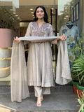 Muslin Cotton with heavy embroidery coding work Salwar Kameez