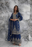 Latest Designer Ready To Wear Collection 3 Piece Fancy Top With Beautiful Sharara And Dupatta