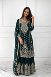 Latest Designer Ready To Wear Collection 3 Piece Fancy Top With Beautiful Sharara And Dupatta