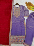 Heavy Frendy Silk with Fancy Embroidery Coding Dori-Sequence Worked With Full Sleeve And Riveted Moti Work Salwar Kameez