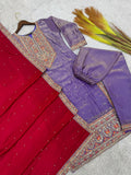 Heavy Frendy Silk with Fancy Embroidery Coding Dori-Sequence Worked With Full Sleeve And Riveted Moti Work Salwar Kameez