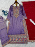 Heavy Frendy Silk with Fancy Embroidery Coding Dori-Sequence Worked With Full Sleeve And Riveted Moti Work Salwar Kameez