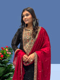 Heavy Frendy Silk with Fancy Embroidery Coding Dori-Sequence Worked With Full Sleeve And Riveted Moti Work Salwar Kameez