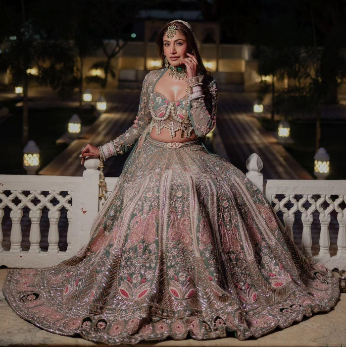 Premium Kasturi Silk Embellished With Heavy Embroidery Work Beautiful Lehenga Choli