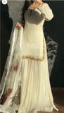 Designer Trending Fox Georgette Top Sarara And Dupatta With With Embroidery And Sequnce Work