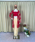 DESIGNERR PARTY WEAR 3 PIECE KOTI-BLOUSE WITH SKIRT IN CORDING SEQUENCE EMBROIDERY WORK