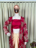 DESIGNERR PARTY WEAR 3 PIECE KOTI-BLOUSE WITH SKIRT IN CORDING SEQUENCE EMBROIDERY WORK