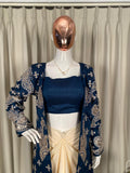 DESIGNERR PARTY WEAR 3 PIECE KOTI-BLOUSE WITH SKIRT IN CORDING SEQUENCE EMBROIDERY WORK