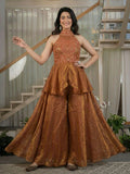Latest Party Wear Heavy Fandy Silk Top And Plazzo With Moti Work