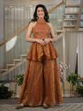Latest Party Wear Heavy Fandy Silk Top And Plazzo With Moti Work