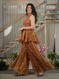 Latest Party Wear Heavy Fandy Silk Top And Plazzo With Moti Work