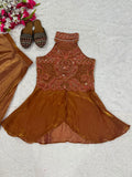 Latest Party Wear Heavy Fandy Silk Top And Plazzo With Moti Work