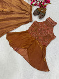 Latest Party Wear Heavy Fandy Silk Top And Plazzo With Moti Work