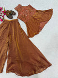 Latest Party Wear Heavy Fandy Silk Top And Plazzo With Moti Work