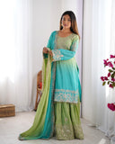 Chinon silk with coding Dori with Sequence with Rivet Moti Work Salwar Kameez