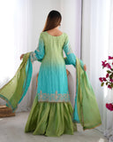 Chinon silk with coding Dori with Sequence with Rivet Moti Work Salwar Kameez