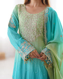 Chinon silk with coding Dori with Sequence with Rivet Moti Work Salwar Kameez