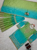 Chinon silk with coding Dori with Sequence with Rivet Moti Work Salwar Kameez
