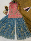 Heavy Fandy Crushi Silk Material With 3mm and 5mm Sequence Embroidery Work Salwar Kameez