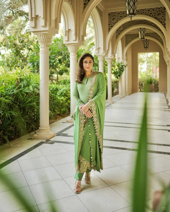 Kareena Kapoor Inspired New Ready To Wear 3 Pc Fancy Kurti With Bottom and Duppatta