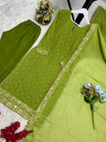 Kareena Kapoor Inspired New Ready To Wear 3 Pc Fancy Kurti With Bottom and Duppatta
