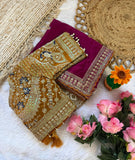 Pure Rangoli silk with sequence and zari embroidery work with multi Arco border Saree