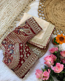 Pure Rangoli silk with sequence and zari embroidery work with multi Arco border Saree