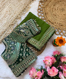 Pure Rangoli silk with sequence and zari embroidery work with multi Arco border Saree