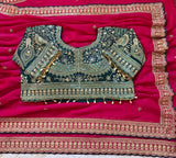 Pure Rangoli silk with sequence and zari embroidery work with multi Arco border Saree