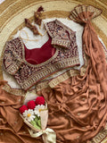 Beautiful Rangoli silk fabric with stitch blouse