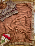 Beautiful Rangoli silk fabric with stitch blouse