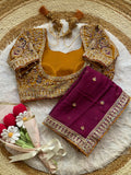 Beautiful Rangoli silk fabric with stitch blouse