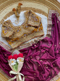 Beautiful Rangoli silk fabric with stitch blouse