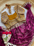 Beautiful Rangoli silk fabric with stitch blouse