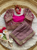 Beautiful Rangoli silk fabric with stitch blouse