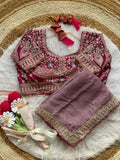 Beautiful Rangoli silk fabric with stitch blouse