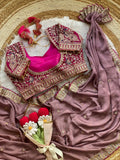 Beautiful Rangoli silk fabric with stitch blouse