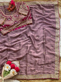 Beautiful Rangoli silk fabric with stitch blouse