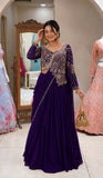 Full Stitched Rangoli fabric with Embroidery Sequence work Lehenga Choli