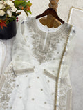 Designer Pure GMY Silk With Heavy Embroidery-Sequence Work Top-Bottom And Dupatta Set