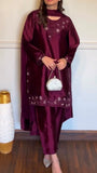 American Silk with Soft Micro Inner Lining & Intricate Thread with Sequence work Salwar Kameez